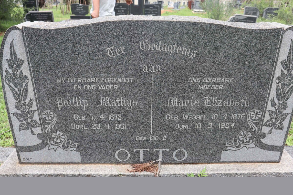 OTTO Phillip Mathys 1873-1961 &amp; Maria Elizabeth WESSEL 1876-1964