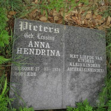 PIETERS Anna Hendrina nee LESSING 1934-