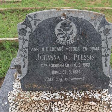 PLESSIS Johanna, du nee SCHOEMAN 1863-1934