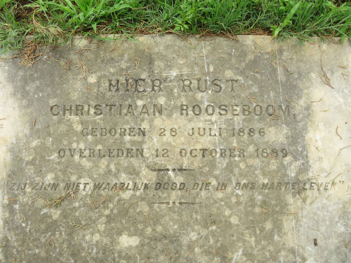 ROOSEBOOM Christiaan 1886-1889