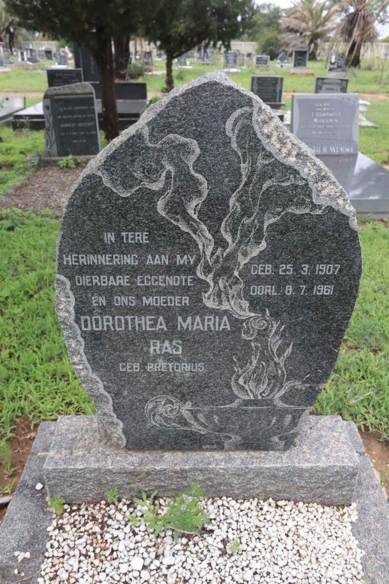 RAS Dorothea Maria nee PRETORIUS 1907-1961