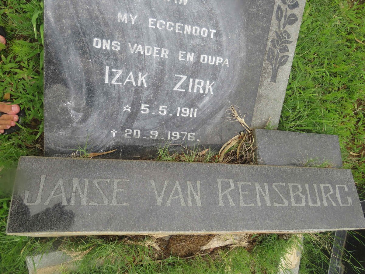 RENSBURG Izak Zirk, Janse van 1911-1976