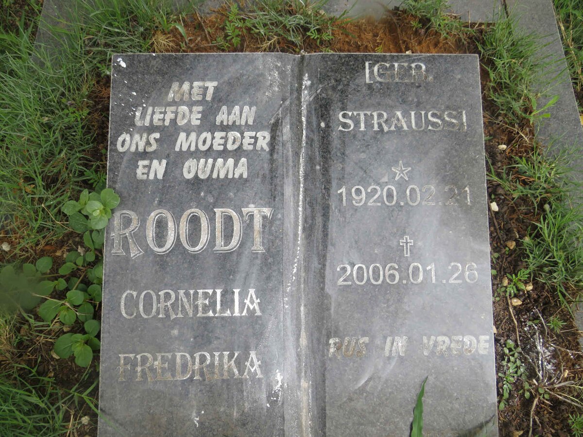 ROODT Cornelia Frederika nee STRAUSS 1920-2006