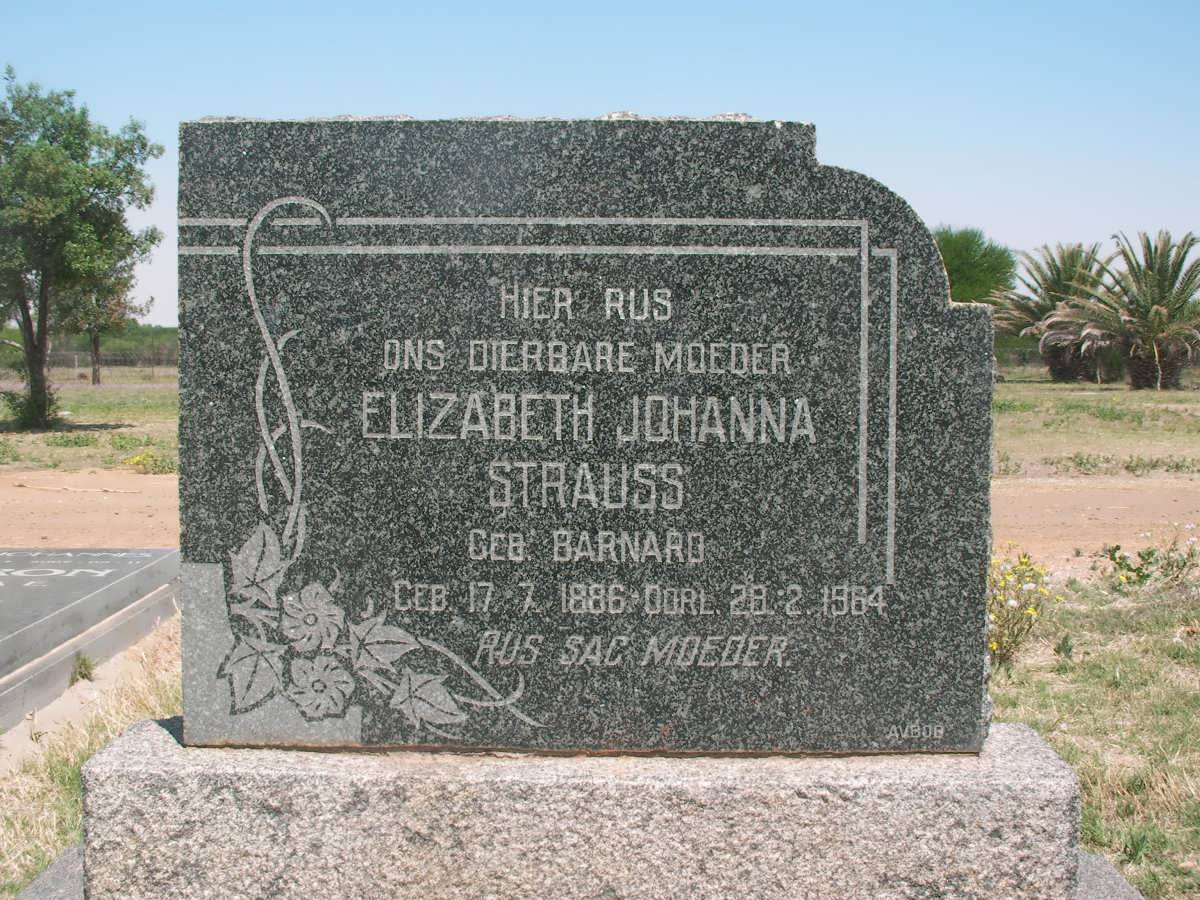 STRAUSS Elizabeth Johanna nee BARNARD 1886-1964