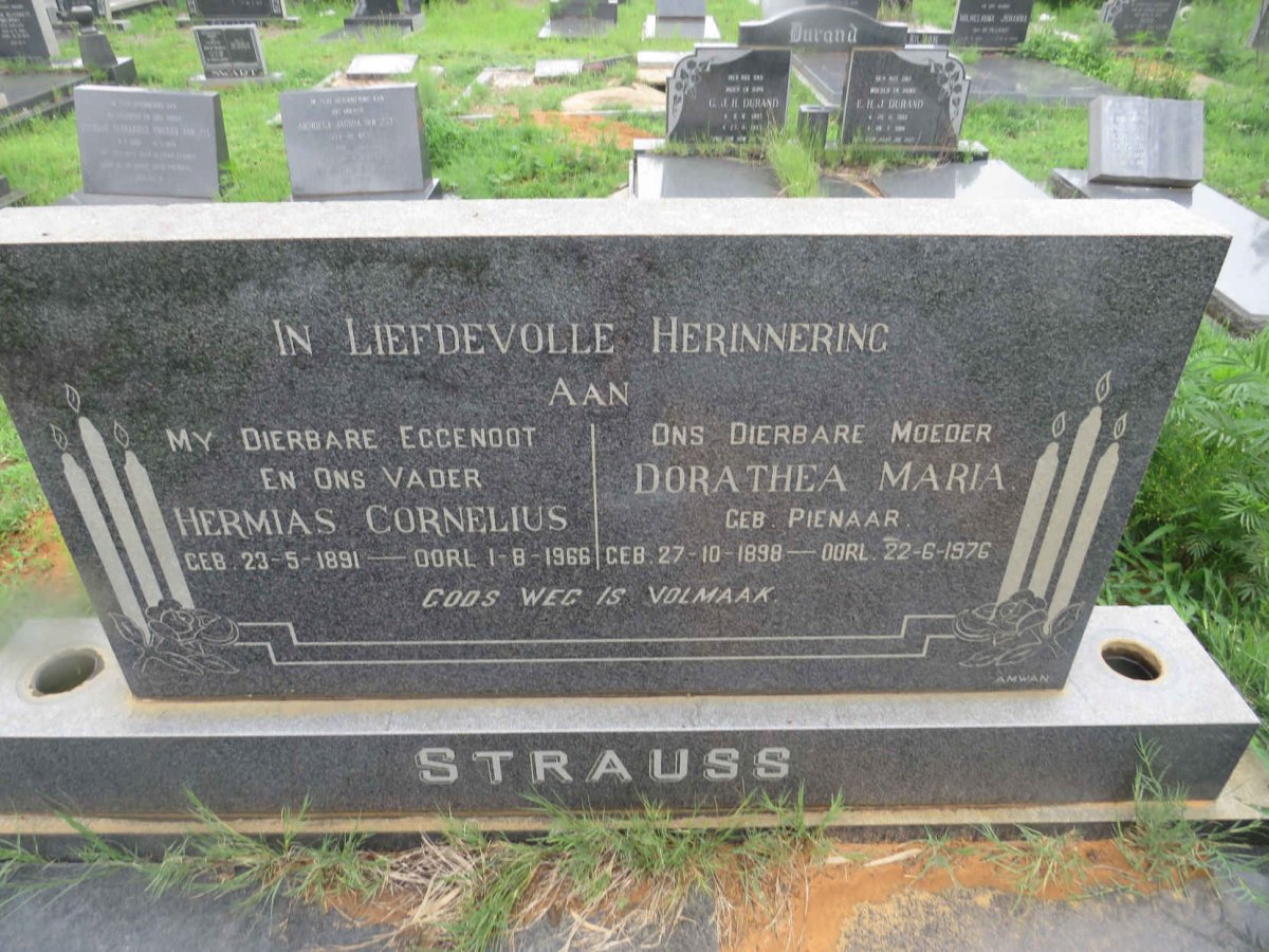 STRAUSS Hermias Cornelius 1891-1966 &amp; Dorathea Maria PIENAAR 1898-1976