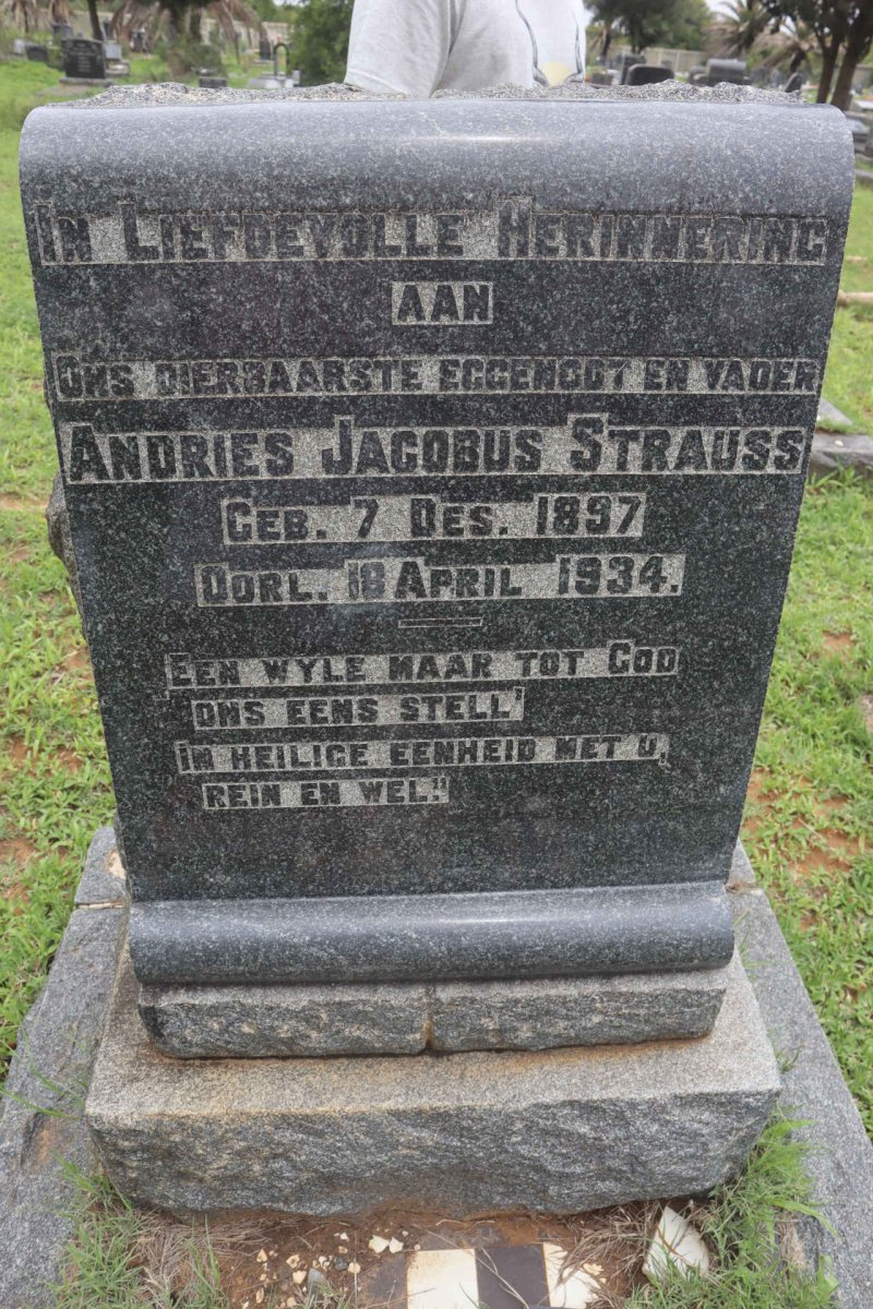 STRAUSS Andries Jacobus 1897-1934