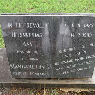 SCHYFF Margaretha J., v.d. nee CONRADIE 1923-1999