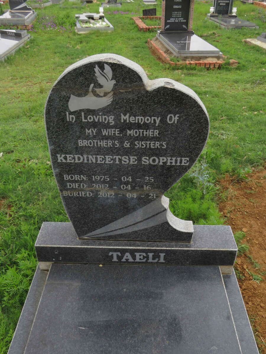 TAELI Kedineetse Sophie 1975-2012