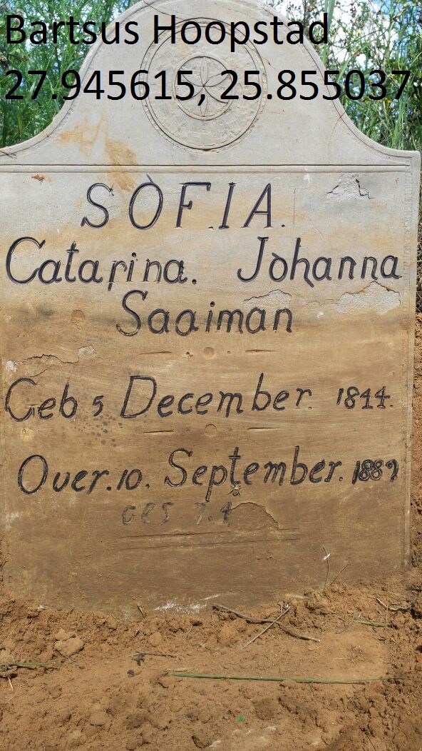 SAAIMAN Sofia Catarina Johanna 1844-1889