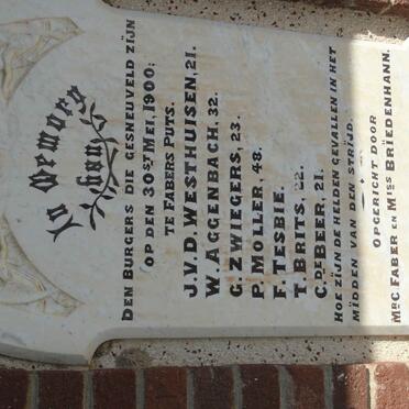 17. Gesneuwelde burgers - Fabers Puts -1900