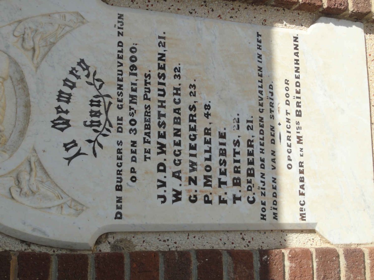 17. Gesneuwelde burgers - Fabers Puts -1900