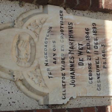 WET Johannes Marthinus, de 1846-1899