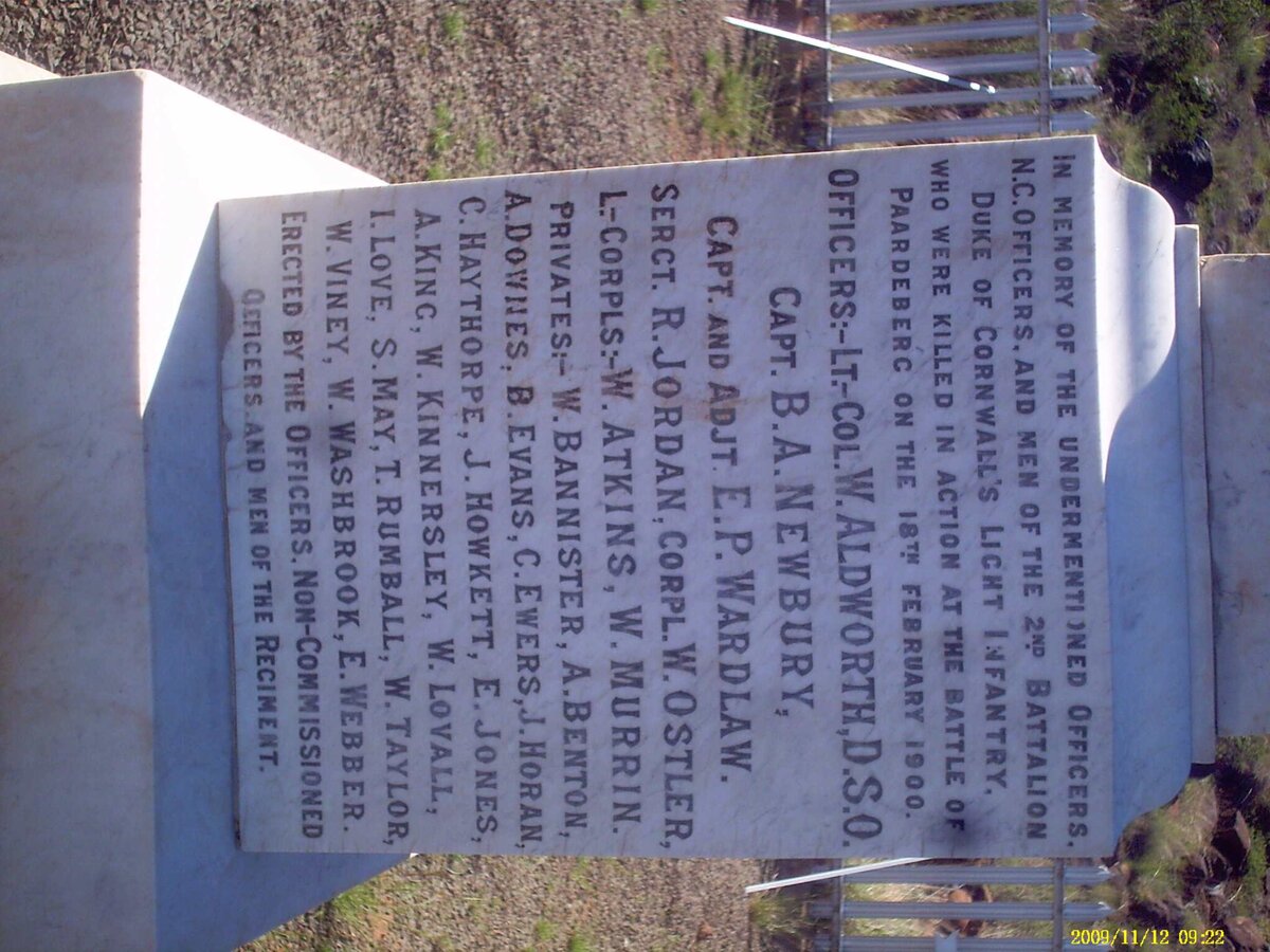 2. Monument of unmentioned officers and N.C. Officers