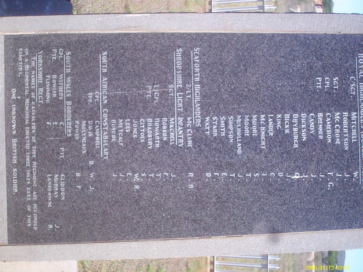 4. Imperial and Colonial forces killed at Paardeberg