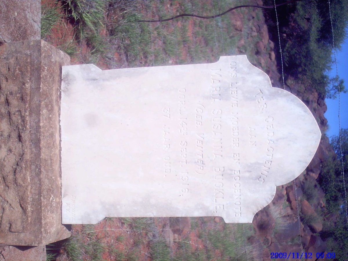 BUCKLE Maria Susanna nee VENTER -1916