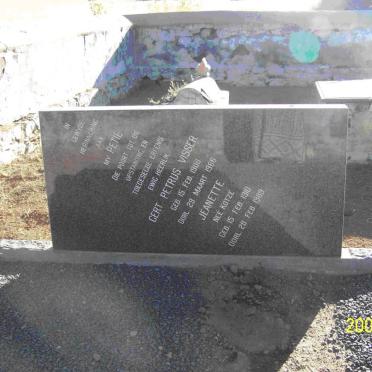 VISSER Gert Petrus 1908-1966 &amp; Jeanette KOTZE 1910-1989