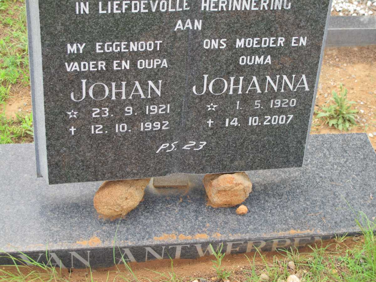 ANTWERPEN Johan, van 1921-1992 &amp; Johanna 1920-2007