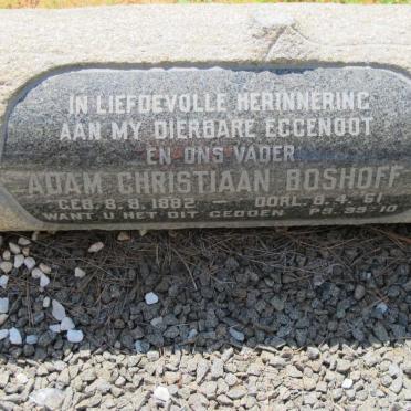 BOSHOFF Adam Christiaan 1882-1961