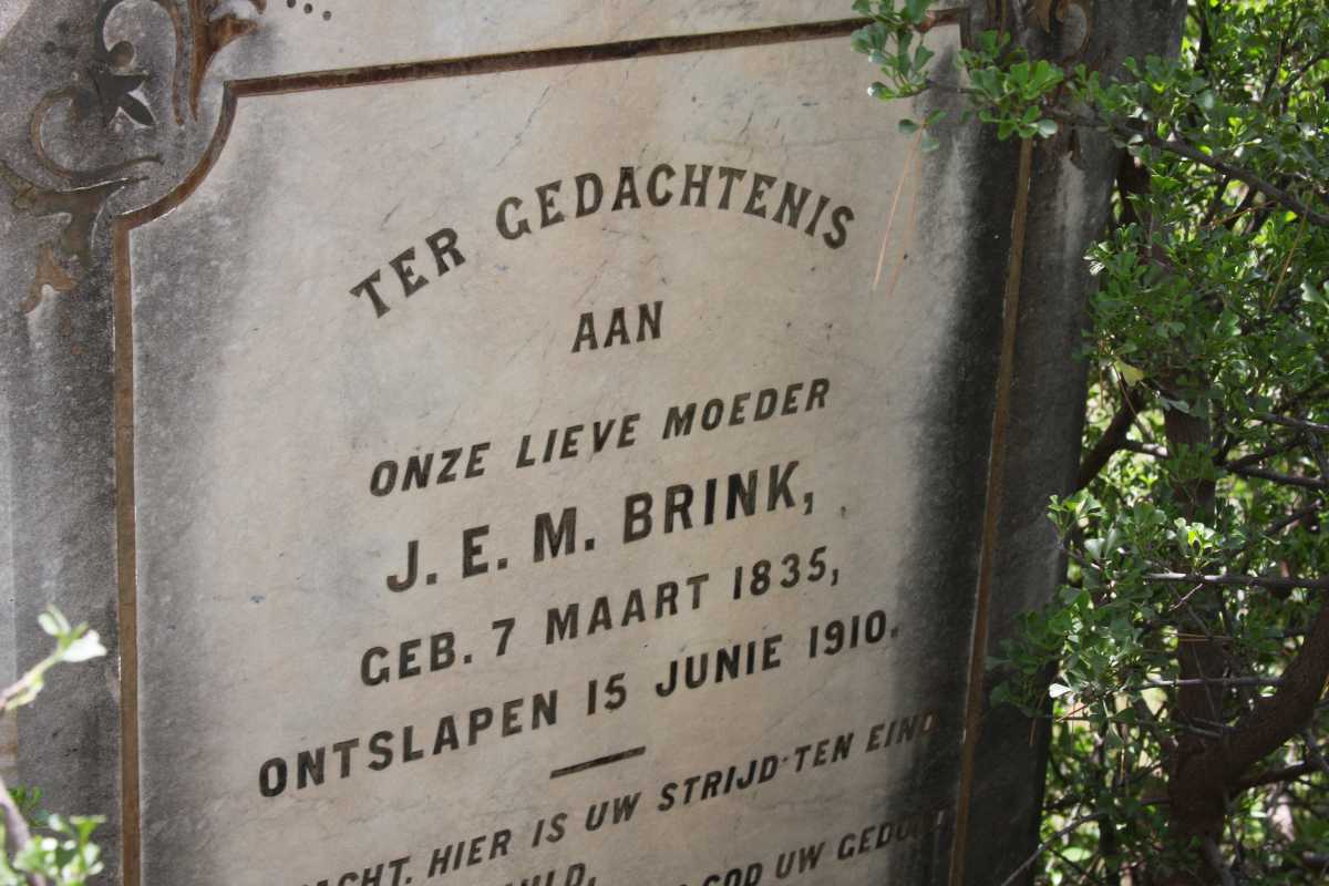 BRINK J.E.M. 1835-1910