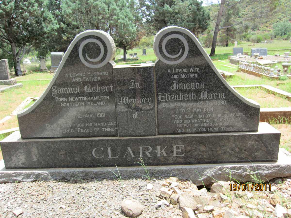 CLARKE Samuel Robert  -1981 &amp; Johanna Elizabeth Maria 1880-1974
