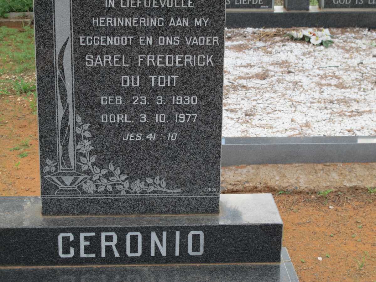 CERONIO Sarel Frederick Du Toit 1930-1977