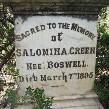 GREEN Salomina nee BOSWELL -1895