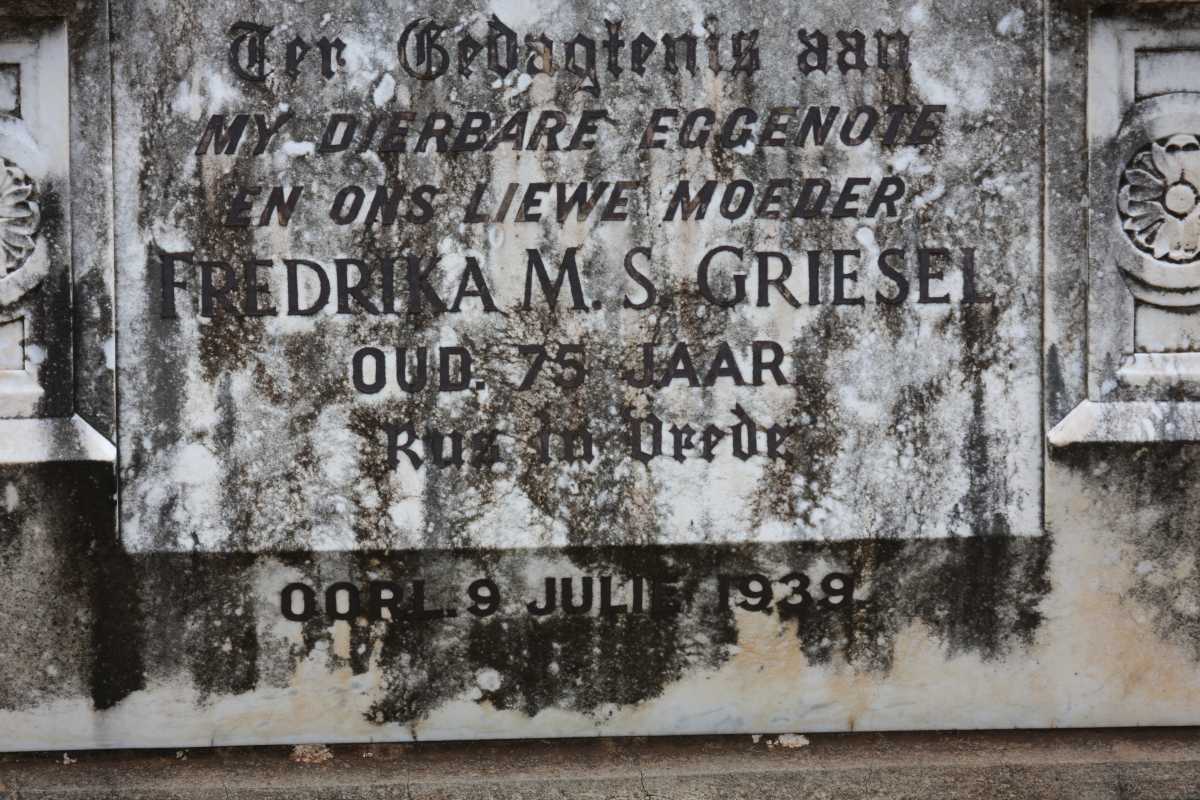 GRIESEL Fredrika M.S. -1939