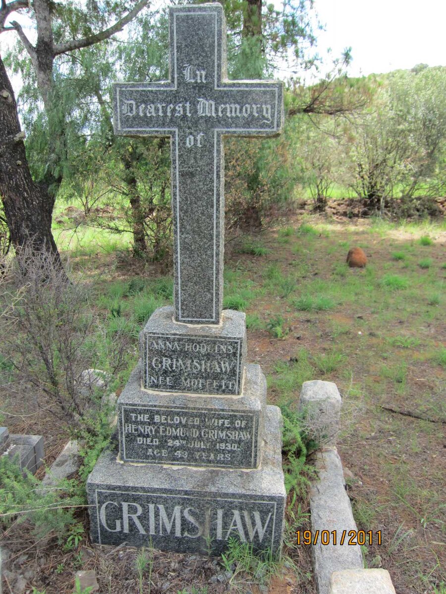 GRIMSHAW Anna Hodgins nee MOFFETT -1930