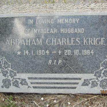KRIGE Abraham Charles 1904-1964