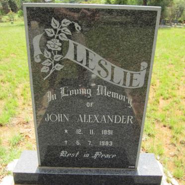 LESLIE John Alexander 1891-1983
