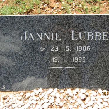 LUBBE Jannie 1906-1989