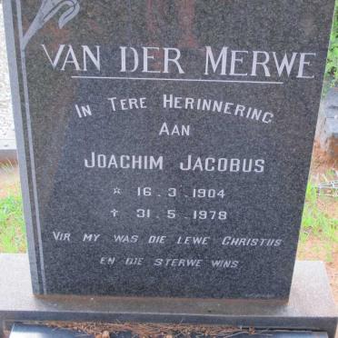 MERWE Joachim Jacobus, van der 1904-1978