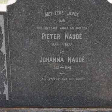 NAUDE Pieter 1854-1922 &amp; Johanna 1862-1942