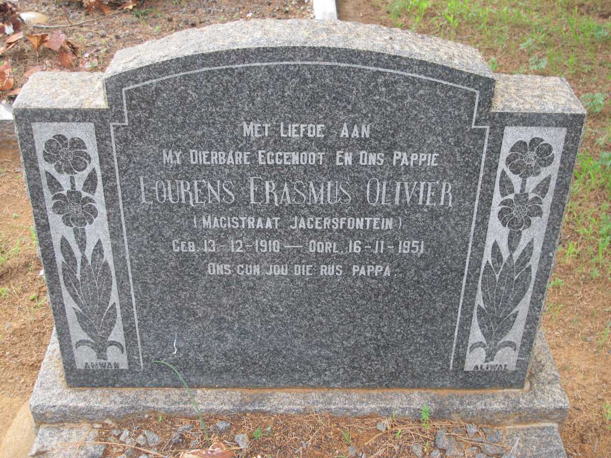 OLIVIER Lourens Erasmus 1910-1951