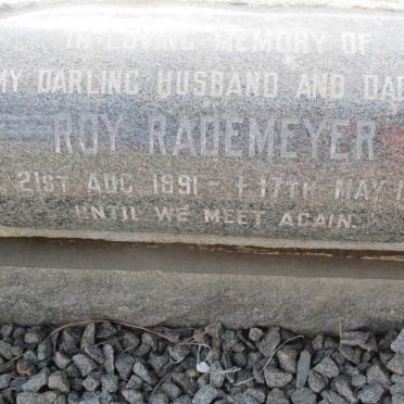 RADEMEYER Roy 1891-1969 &amp; Beth 1892-1978