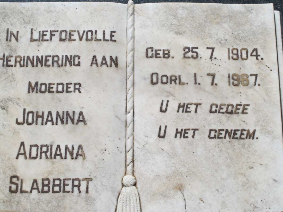SLABBERT Johanna Adriana 1904-1967