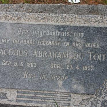 TOIT Jacobus Abraham, du 1903-1955