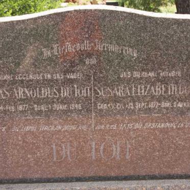 TOIT Thomas Arnoldus, du 1877-1946 &amp; Susara Elizabeth v. ZYL 1877-1948