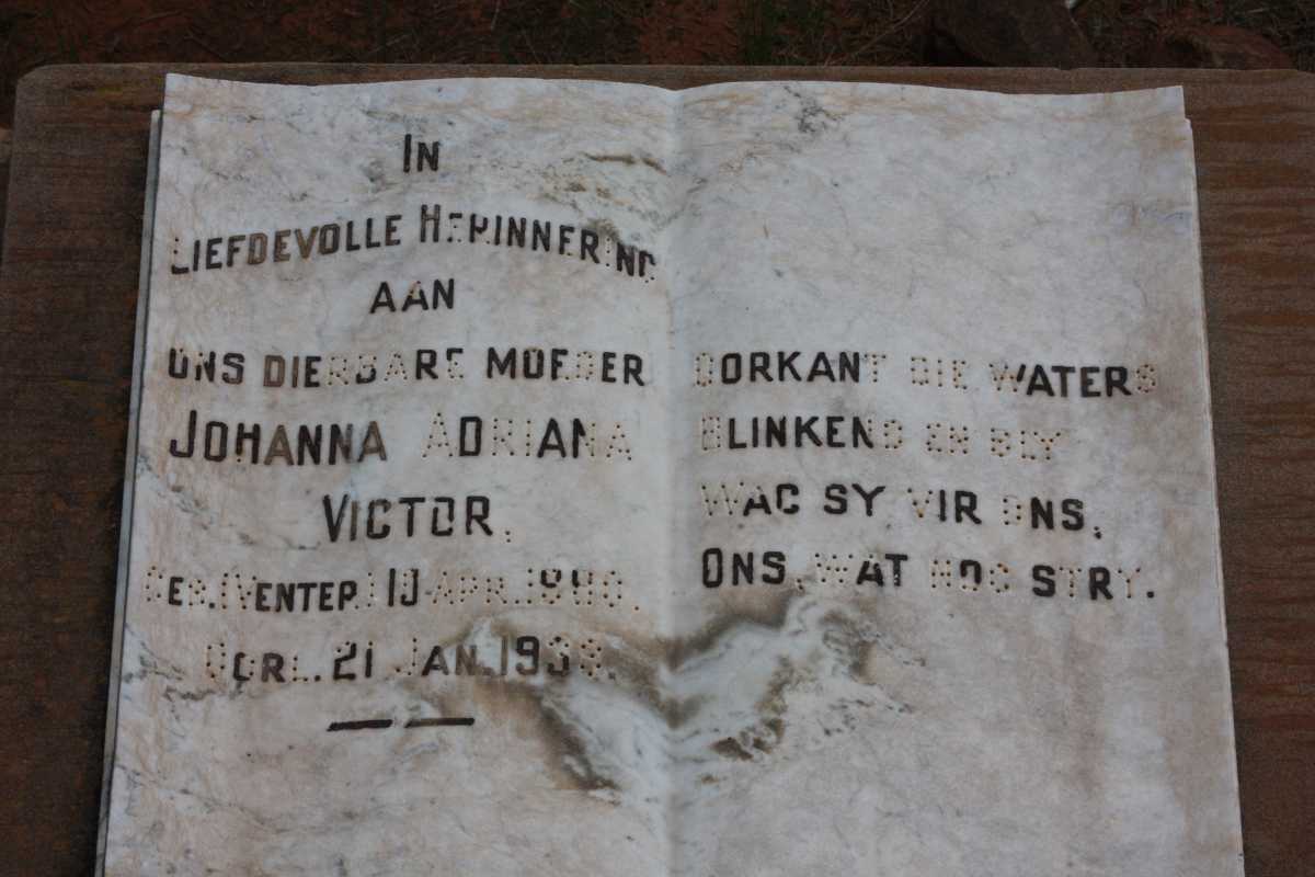 VICTOR Johanna Adriana nee VENTER 1880-1938