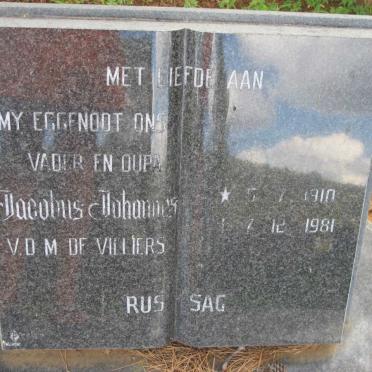 VILLIERS Jacobus Johannes, V.D.M. 1910-1981