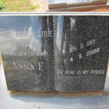 VISSER Anna E. 1915-2008