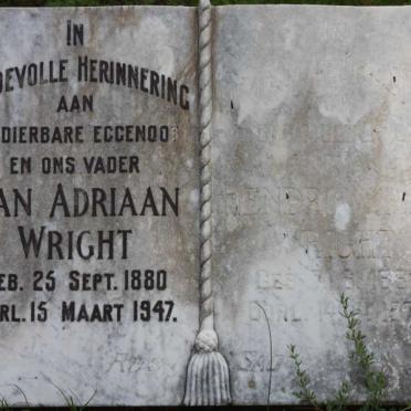 WRIGHT Jan Adriaan 1880-1947 &amp; Hendrika M.M. 1882-1973