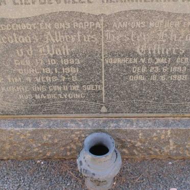 WALT Nicolaas Albertus, van der 1893-1961 &amp; Hester Elizabeth VILLIERS formerly VAN DER WALT nee LUBBE 1893-1989