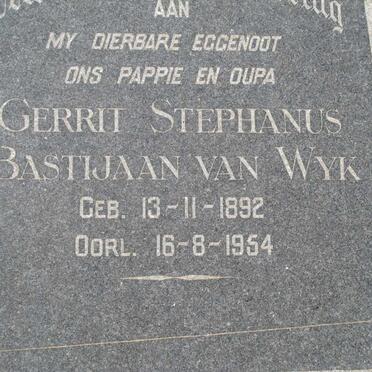 WYK Gerrit Stephanus Bastijaan 1892-1954