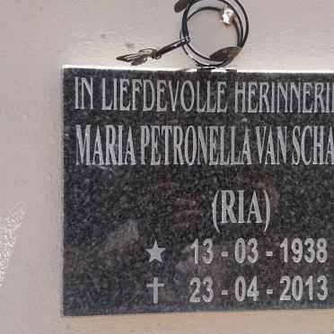 SCHALKWYK Maria Petronella, van 1938-2013
