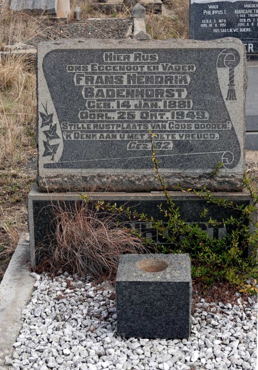 BADENHORST Frans Hendrik 1881-1949