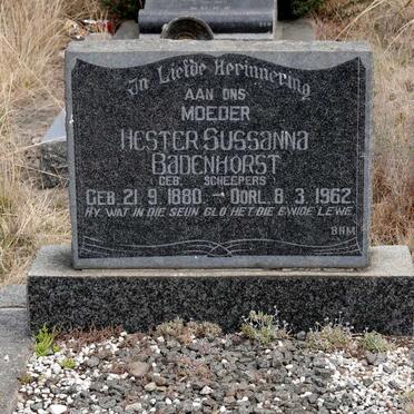 BADENHORST Hester Sussanna nee SCHEEPERS 1880-1962