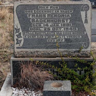 BADENHORST Frans Hendrik 1881-1949