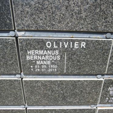 OLIVIER Hermanus Bernardus 1950-2015