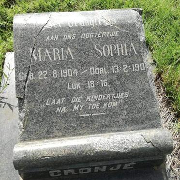 CRONJE Maria Sophia 1904-190?